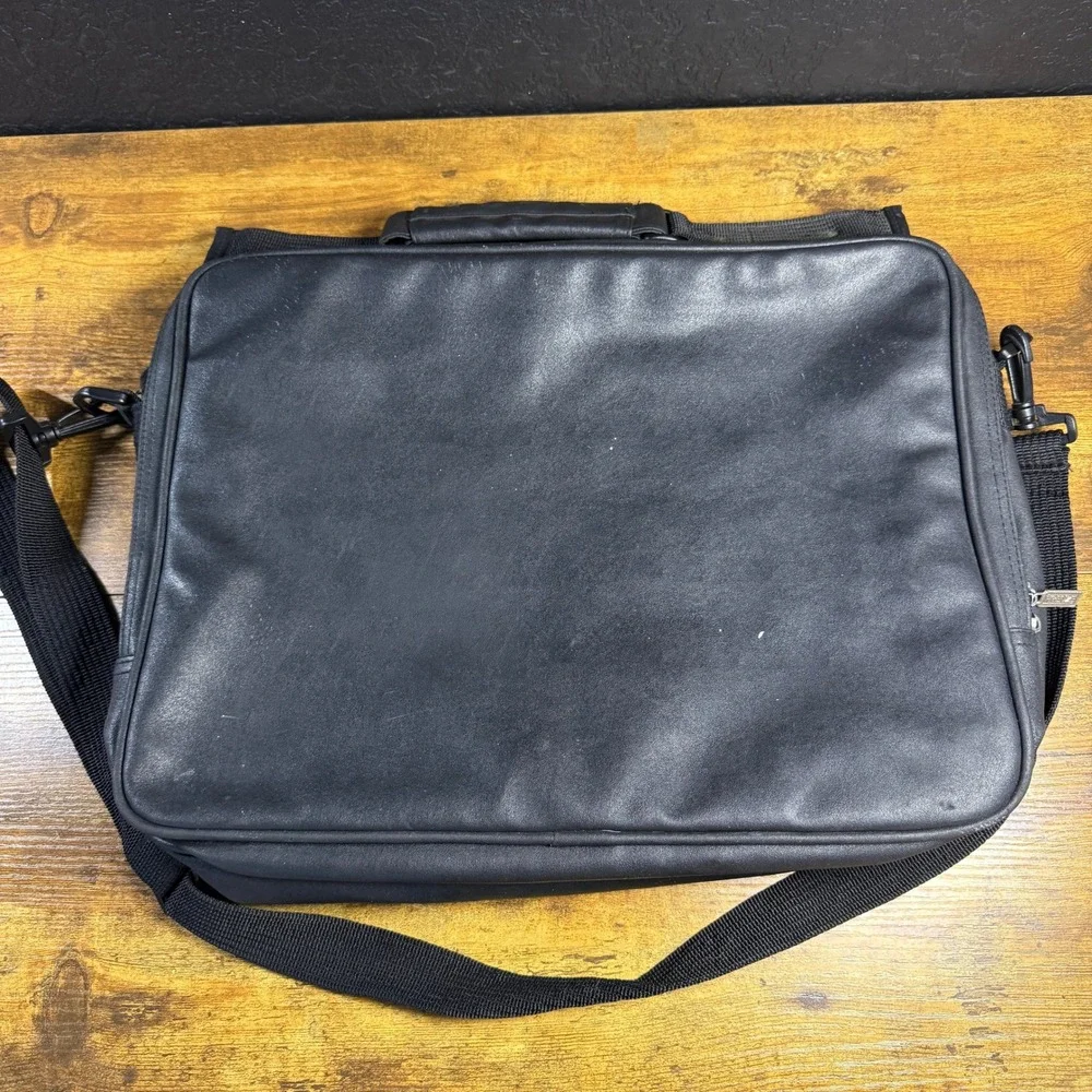 Firenze Messenger Bag Black Synthetic Leather Briefcase Unisex One Size‎